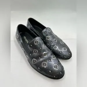 Prada | Shoes | Prada Blue Floral Sequin Slipon Sleepers  display picture 1